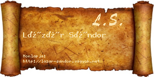 Lázár Sándor névjegykártya