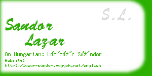 sandor lazar business card